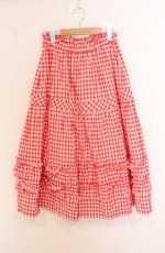 画像1: Jane Marple / Shirring gingham tiered skirt　スカート M アカ O-26-04-19-060-JM-SK-OW-OS (1)