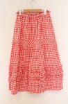 画像2: Jane Marple / Shirring gingham tiered skirt　スカート M アカ O-26-04-19-060-JM-SK-OW-OS (2)