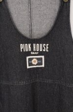 画像2: PINK HOUSE / デイジーワッペン使いサロペットスカート  クロ O-26-04-19-062-LO-OP-OW-OS (2)