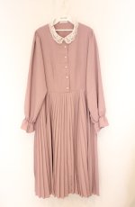 画像1: m petit by misako / AM*レースエリプリーツワンピース 3L ブルー O-26-04-19-008-LO-OP-IG-OS (1)