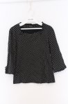 画像1: INGEBORG / リボン配色ドットカットソー M クロ O-26-04-19-066-LO-TO-OW-OS (1)