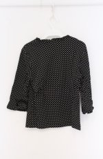 画像2: INGEBORG / リボン配色ドットカットソー M クロ O-26-04-19-066-LO-TO-OW-OS (2)