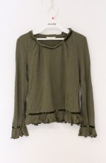 画像1: INGEBORG / 別珍配色ウールカットソー S グリーン O-26-04-19-069-LO-TO-OW-OS (1)