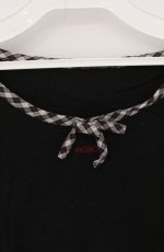画像2: INGEBORG / チェック切り替えカットソー M クロ O-26-04-19-076-LO-TO-OW-OS (2)