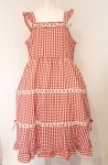 画像1: Cherirulu Chocola / ギンガムチェックジャンパースカート 4L アカ O-26-04-19-010-GO-OP-IG-OS (1)