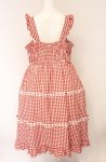 画像3: Cherirulu Chocola / ギンガムチェックジャンパースカート 4L アカ O-26-04-19-010-GO-OP-IG-OS (3)