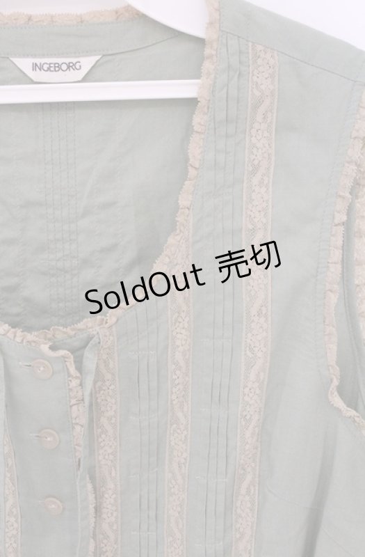 画像2: INGEBORG / レース切り替えベスト M ミント O-26-04-19-094-LO-TO-IG-OS (2)