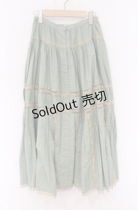 画像1: INGEBORG / レース切り替えスカート M ミント O-26-04-19-095-LO-SK-IG-OS (1)