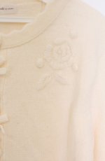 画像2: m petit by misako / ローズ刺繍ニットカーディガン LL アイボリー O-26-04-19-012-LO-TO-IG-ZT303 (2)