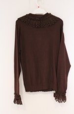 画像2: axes femme kawaii / レーシーフリルニットプル  ブラウン O-26-04-19-013-AX-TO-IG-ZT303 (2)