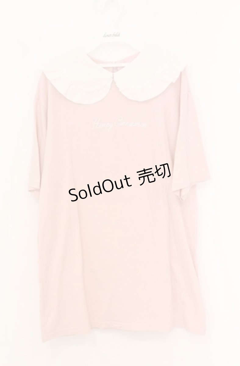画像1: Honey Cinnamon / フリル襟ロゴTシャツ  ピンク×シロ O-26-04-19-021-LO-TO-IG-OS (1)