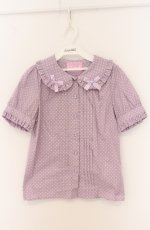 画像1: Nile Perch / ドットフリルブラウス  ラベンダー O-26-04-19-032-LO-BL-IG-OS (1)