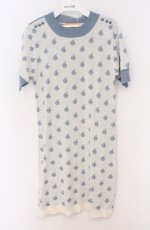 画像1: Fi.n.t / ヨット柄ニットワンピース  オフシロ×サックス O-26-04-19-035-CA-OP-IG-OS (1)