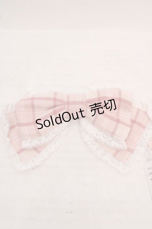 画像2: Chalmiere / チェックリボンクリップセット  ピンク O-26-04-20-038-0-AC-IG-OS (2)