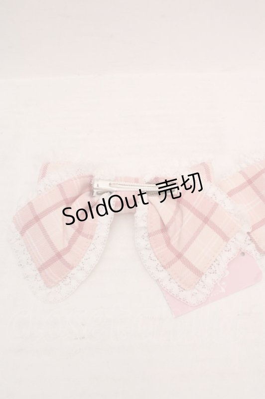 画像4: Chalmiere / チェックリボンクリップセット  ピンク O-26-04-20-038-0-AC-IG-OS (4)