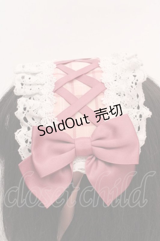 画像3: Chalmiere / タータンチェックヘッドドレス  ピンク O-26-04-20-004-0-AC-IG-OS (3)