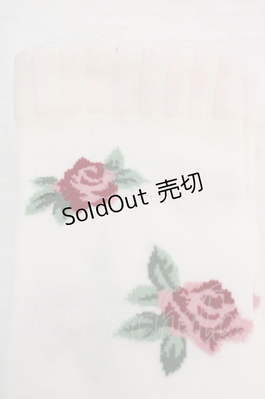 画像2: Innocent World / ローズガーデンオーバーニーソックス  シロ O-26-04-20-043-IW-ZA-IG-OS (2)