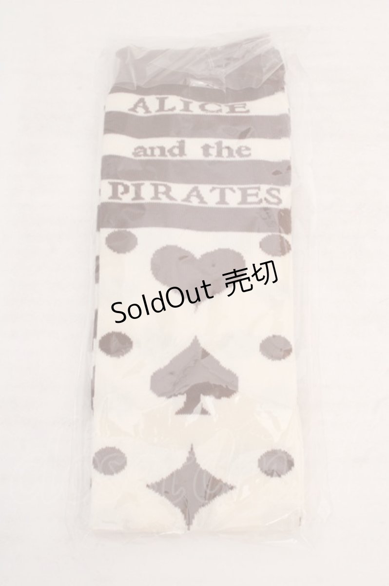 画像1: ALICE and the PIRATES / Trump Alice オーバーニーソックス  生成ｘブラウン O-26-04-20-046-PA-ZA-YM-OS (1)