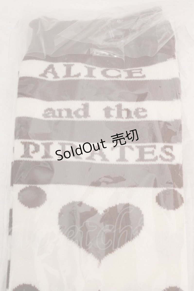 画像2: ALICE and the PIRATES / Trump Alice オーバーニーソックス  生成ｘブラウン O-26-04-20-046-PA-ZA-YM-OS (2)