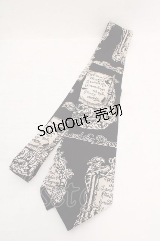 画像1: ALICE and the PIRATES / Cock Robin〜Mother goose〜柄ネクタイ  クロ O-26-04-20-055-PA-ZA-YM-OS (1)