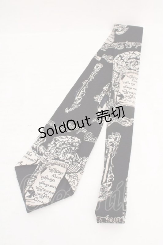 画像3: ALICE and the PIRATES / Cock Robin〜Mother goose〜柄ネクタイ  クロ O-26-04-20-055-PA-ZA-YM-OS (3)