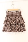 画像1: evelyn / ティアードミニスカート  ブラウンチェック O-26-04-20-1035-LO-SK-IG-OS (1)