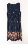 画像2: axes femme / ドライフラワー柄ワンピース  ネイビー O-26-04-20-1009-AX-OP-IG-OS (2)