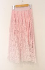 画像1: axes femme / グラデレースサーキュラースカート F ピンク O-26-04-20-1083-AX-SK-IG-OS (1)