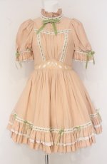 画像1: Hoshibako Works / ベルスーズリボン刺繍ワンピース  ピンク O-26-04-20-1091-LO-OP-IG-OS (1)