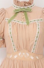 画像2: Hoshibako Works / ベルスーズリボン刺繍ワンピース  ピンク O-26-04-20-1091-LO-OP-IG-OS (2)