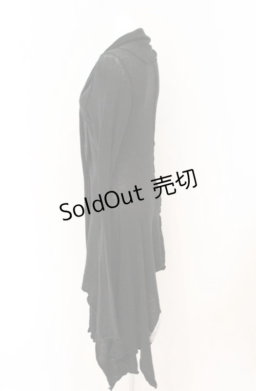 画像3: alice auaa / 14A/W【Greve of a Beast】ストール付コットンニットカーディガン 3 ブラック O-26-04-20-1017-AA-TO-IG-OS (3)