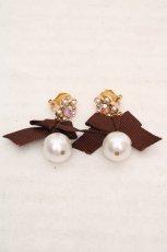 画像1: m petit by misako / AMPLサガリイヤリング  ブラウン O-26-04-20-063-LO-AC-IG-OS (1)