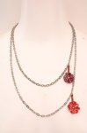 画像1: gouk / ちりめん細工花2連ネックレス  シルバー×レッド×パープル O-26-04-20-075-GO-AC-IG-OS (1)