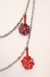 画像2: gouk / ちりめん細工花2連ネックレス  シルバー×レッド×パープル O-26-04-20-075-GO-AC-IG-OS (2)