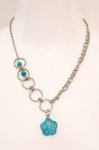 画像1: gouk / アクリルフラワーネックレス  ブルー×シルバー O-26-04-20-078-GO-AC-IG-OS (1)