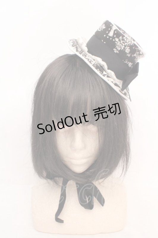 画像2: ALICE and the PIRATES / Lock the PANDORA's memories 柄ミニハット  クロ O-26-04-20-010-PA-AC-YM-OS (2)