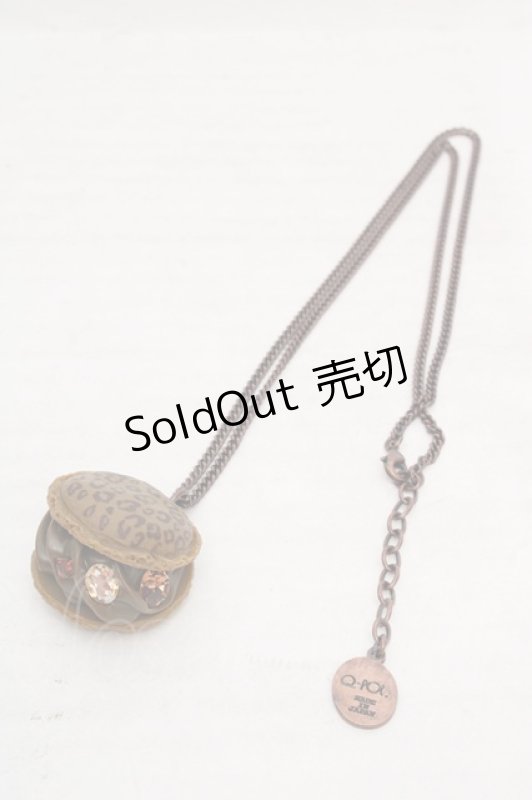 画像1: Q-pot. / ルクアレオパードマカロンネックレス  ブラウン O-26-04-20-029-QP-AC-OW-OS (1)