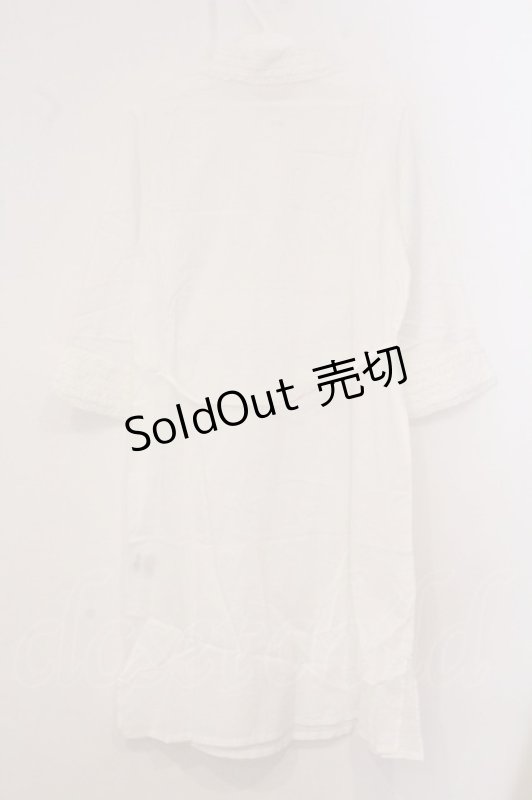 画像4: PINK HOUSE / タックフリルシャツワンピース  シロ O-26-04-21-028-LO-OP-IG-OS (4)