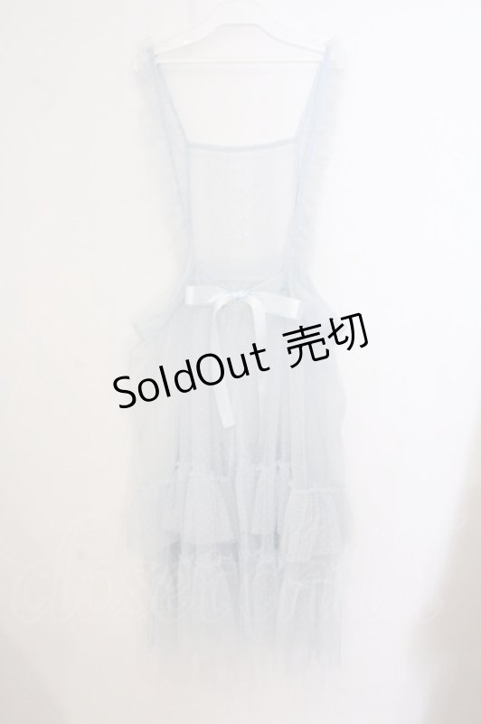画像3: m petit by misako / チュールドットリボンワンピース　エプロン 4L サックス O-26-04-21-003-LO-OP-OW-OS (3)