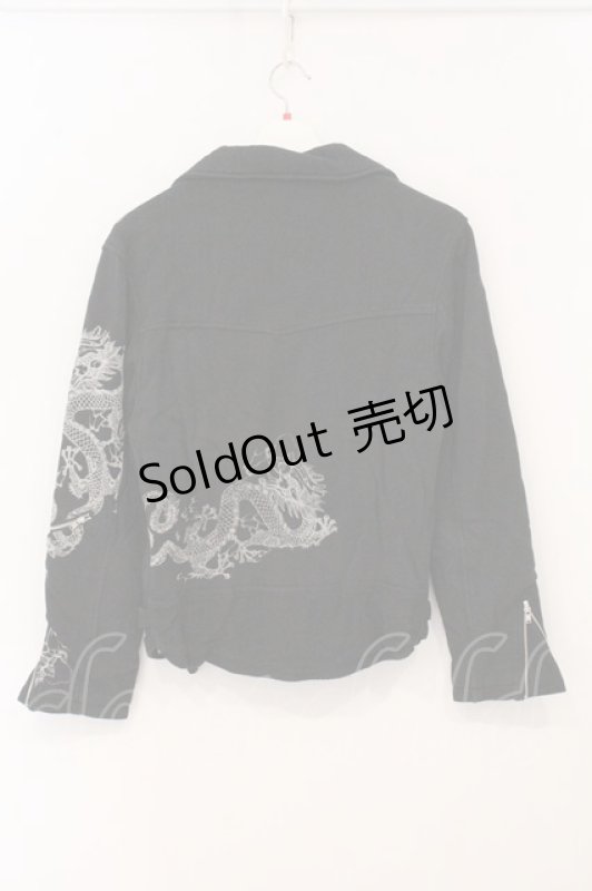 画像4: gouk / スウェットライダースジャケット  ブラック×レッド O-26-04-21-057-GO-JA-IG-OS (4)