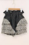 画像1: alice auaa / 16S/S【Beauty of Lamb】デニムレースショートパンツ 3 インディゴ×オフホワイト O-26-04-21-062-AA-PA-IG-OS (1)