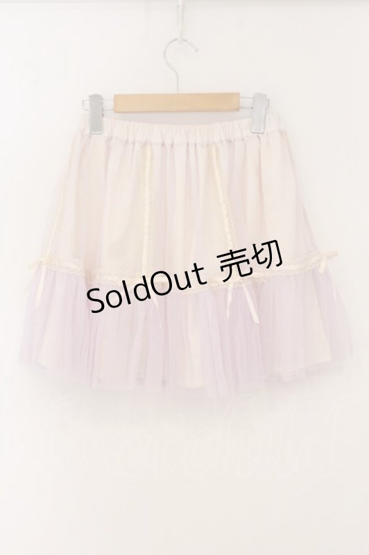 画像3: Amavel / はしごレースチュールスカート F ラベンダー×アイボリー O-26-04-21-070-CA-SK-OW-OS (3)