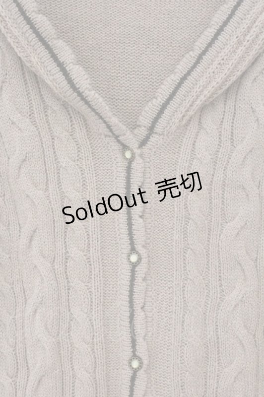 画像2: axes femme / フード付きライン入りリボンカーディガン M ベージュ O-26-04-21-071-AX-TO-OW-OS (2)