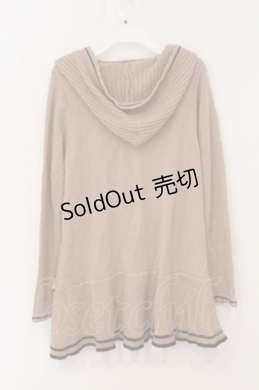 画像4: axes femme / フード付きライン入りリボンカーディガン M ベージュ O-26-04-21-071-AX-TO-OW-OS (4)