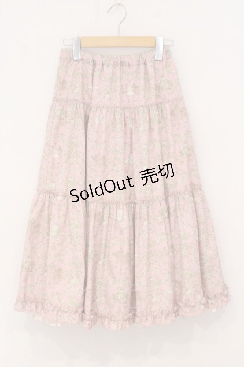 画像1: m petit by misako / NINA'Sギャザースカート S ピンク×アイボリー O-26-04-21-072-LO-SK-OW-OS (1)