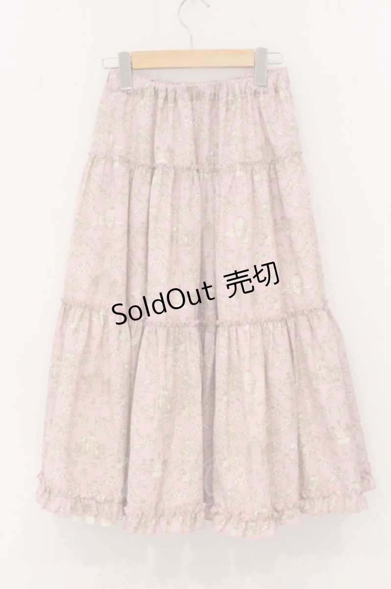 画像3: m petit by misako / NINA'Sギャザースカート S ピンク×アイボリー O-26-04-21-072-LO-SK-OW-OS (3)