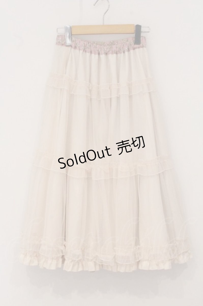 画像4: m petit by misako / NINA'Sギャザースカート S ピンク×アイボリー O-26-04-21-072-LO-SK-OW-OS (4)
