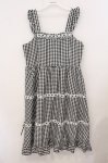 画像1: Cherirulu Chocola / ギンガムチェックジャンパースカート 4L クロ O-26-04-21-009-GO-OP-OW-OS (1)