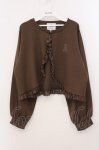 画像1: m petit by misako / MSKバラBフリルボレロ 3L ブラウン O-26-04-21-010-LO-TO-OW-OS (1)