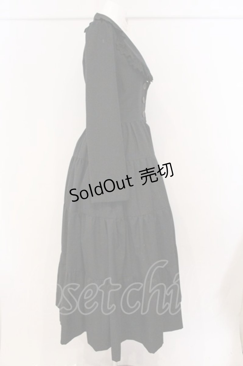 画像4: BPN / トーションレース配色襟ロングフレアージャケット M ブラック O-26-04-21-086-GO-JA-IG-OS (4)